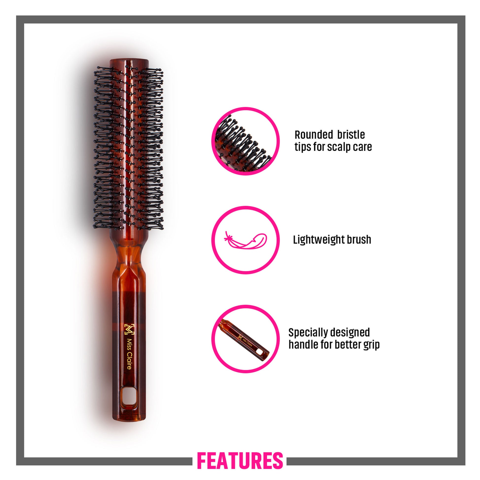Miss Claire R67004Tt Round Hair Brush - Distacart