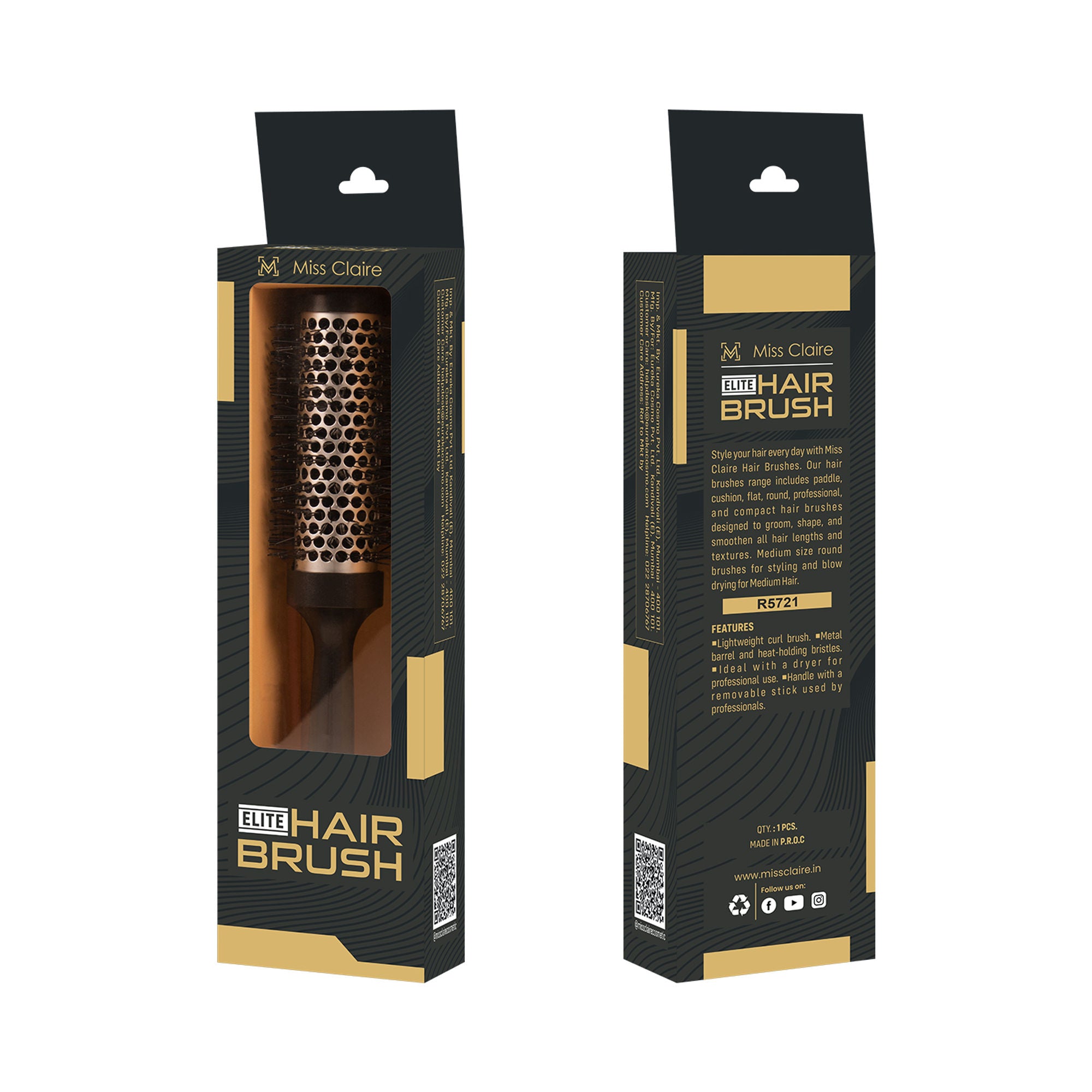 Miss Claire R5721 Hot Curl Hair Brush - Medium - Distacart