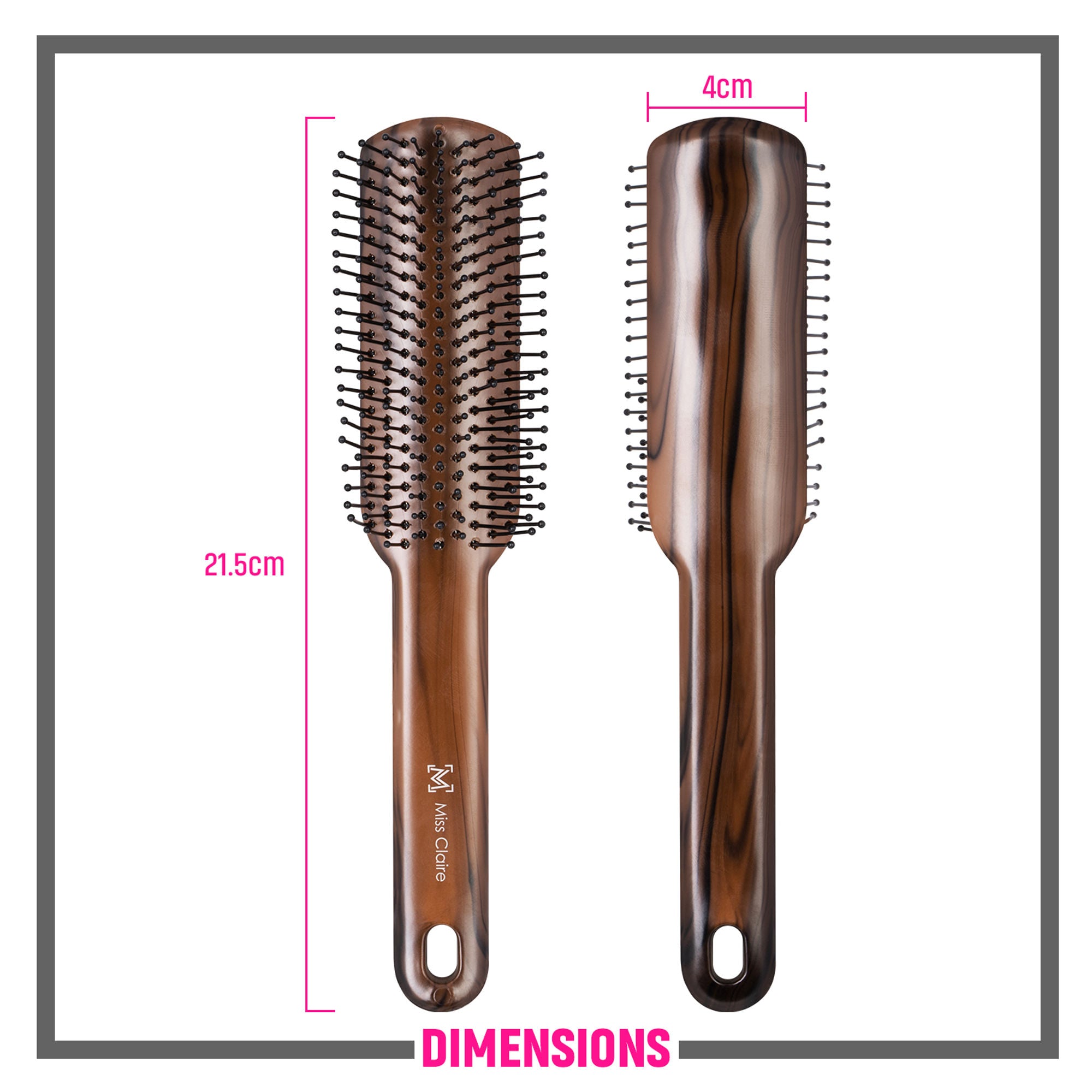 Miss Claire V1880F Flat Hair Brush - Distacart