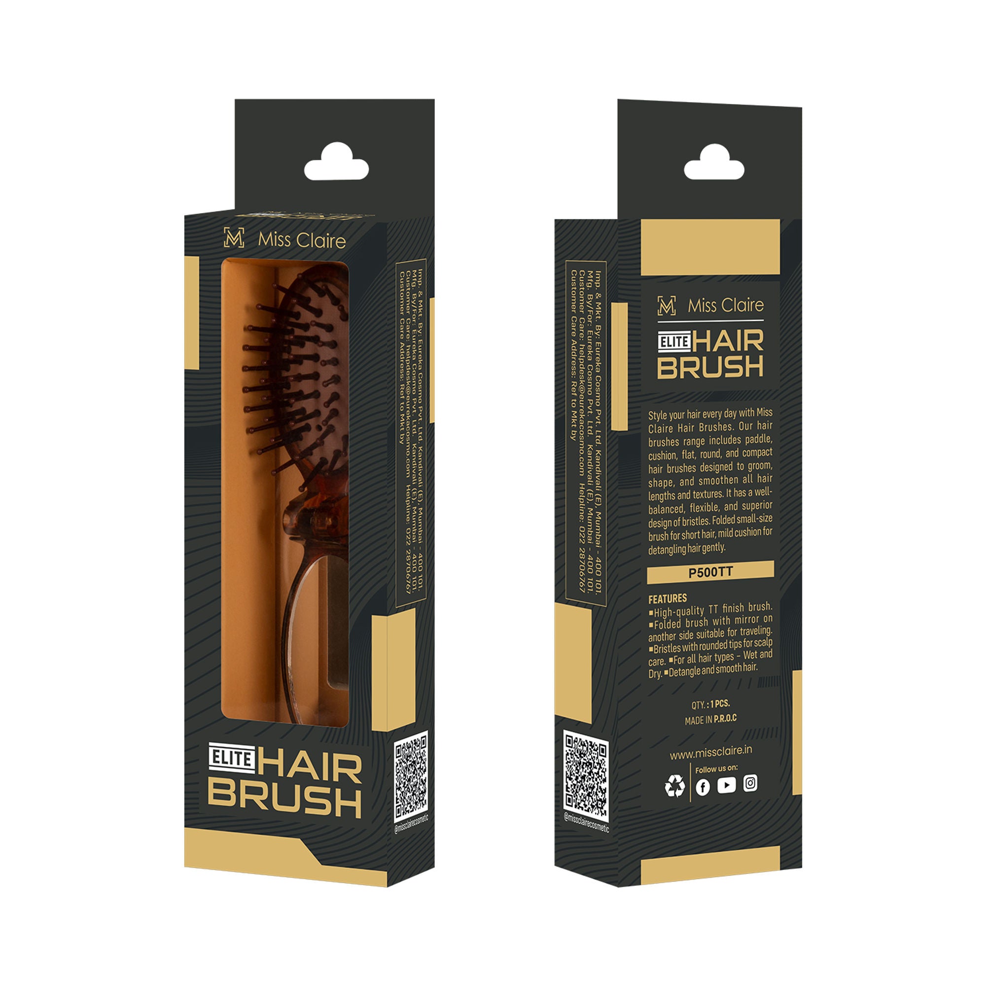 Miss Claire P500Tt Paddle Hair Brush - Small - Distacart