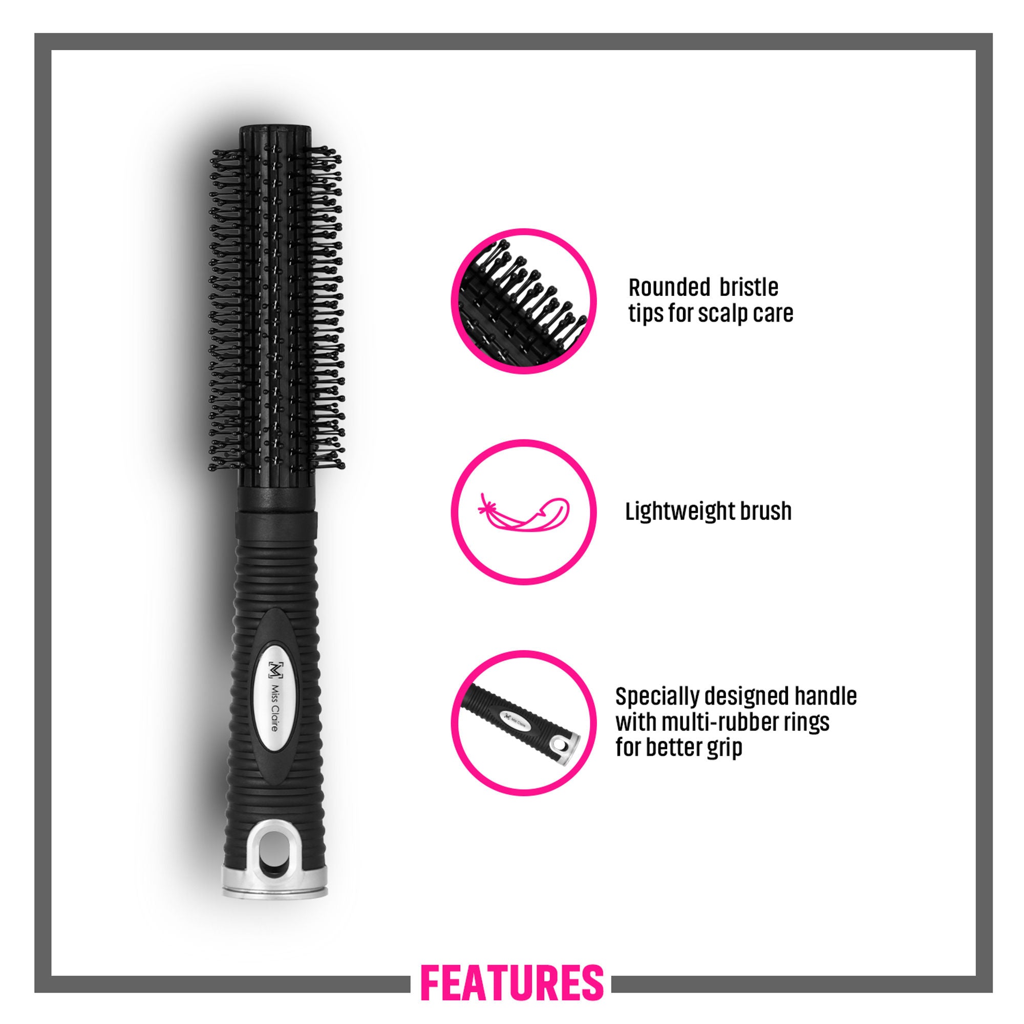 Miss Claire R9802Bt Round Hair Brush - Distacart