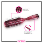 Thumbnail for Miss Claire V1800F Flat Hair Brush - Pink - Distacart