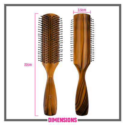 Miss Claire V1800F Flat Hair Brush - Brown - Distacart