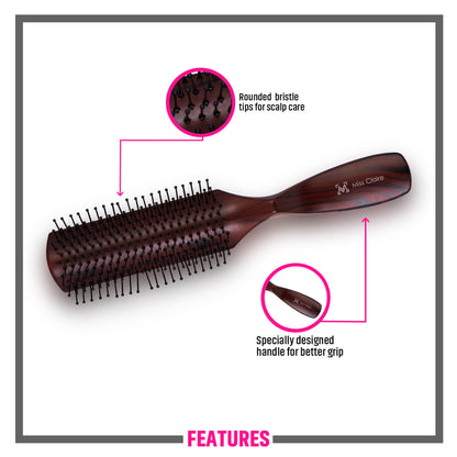 Miss Claire V1800F Flat Hair Brush - Rosewood - Distacart