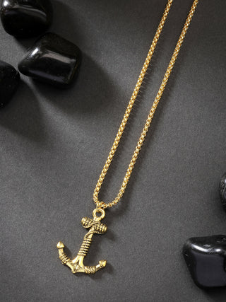 NVR Men's Gold-Plated Stainless Steel Pendant with Chain - Distacart