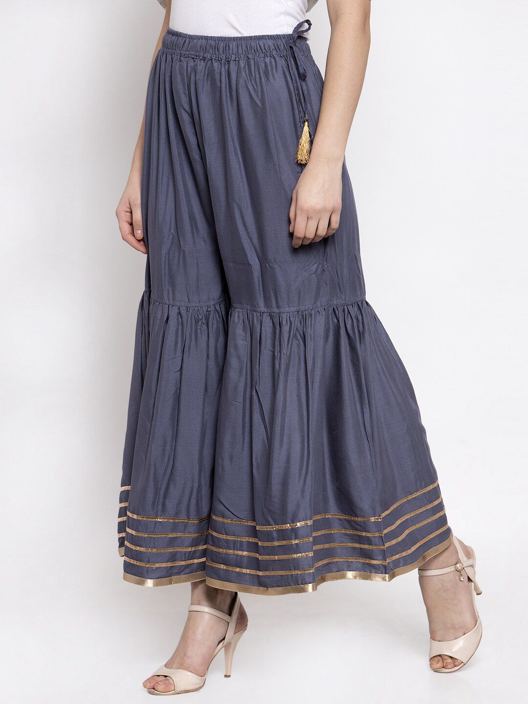 TAG 7 Women Flared Ethnic Palazzos - Distacart