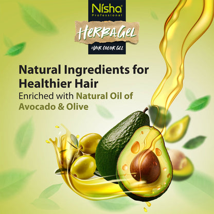 Nisha Herba Care Hair & Beard Colour Gel (Colorant + Developer), Original Black - Distacart