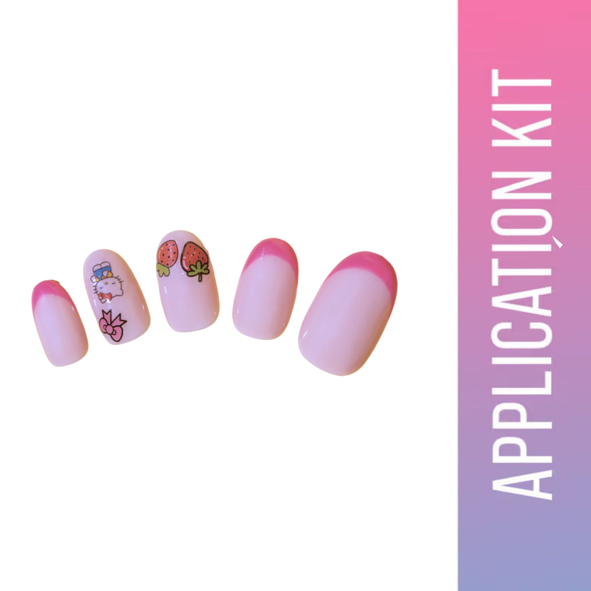 SOEZI Berry Kawaii Reusable Press On Nails - Application Kit