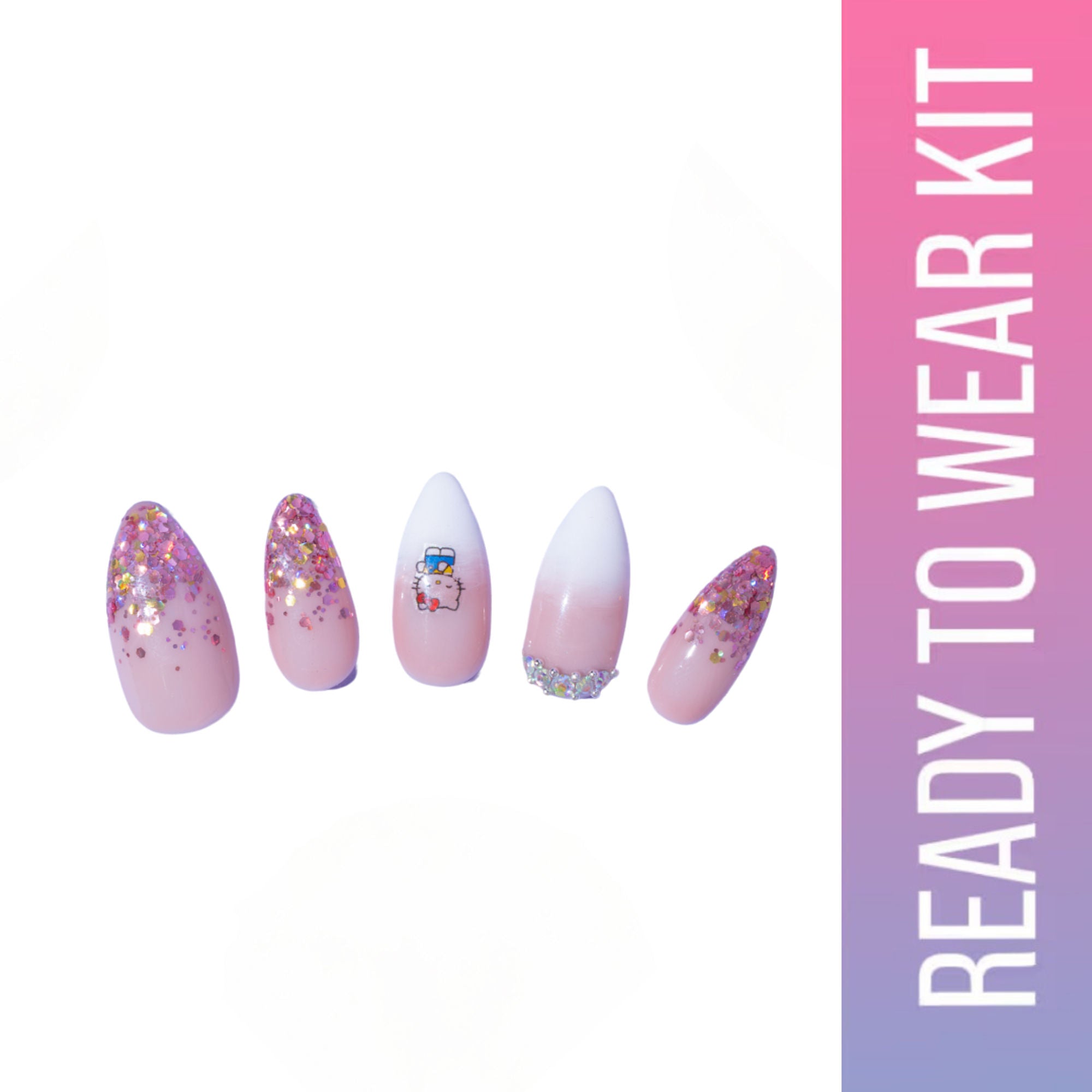 SOEZI Hello Princess Reusable Press On Nail - Ready To Wear Kit