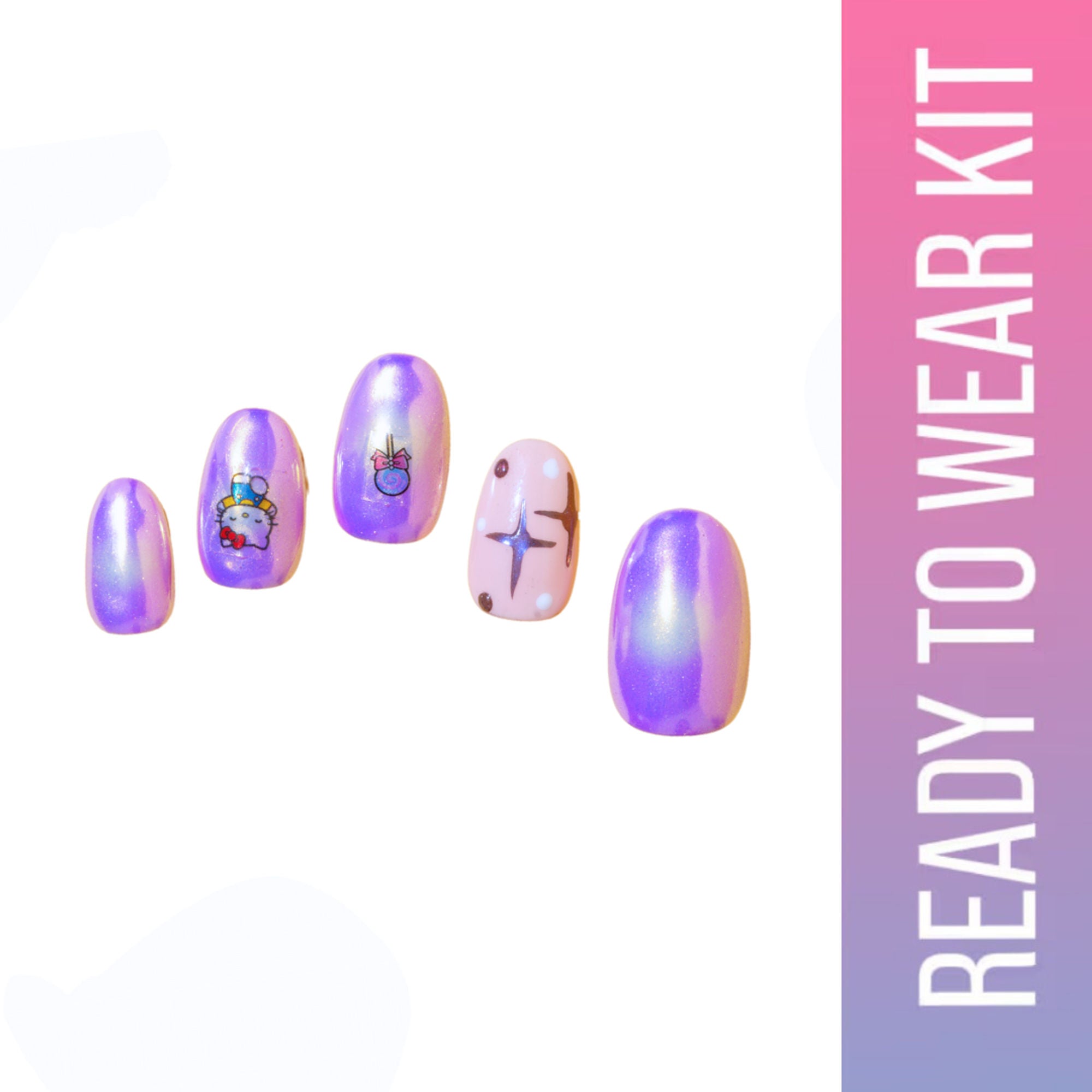 SOEZI Blush Kitty Reusable Press On Nail - Ready To Wear Kit