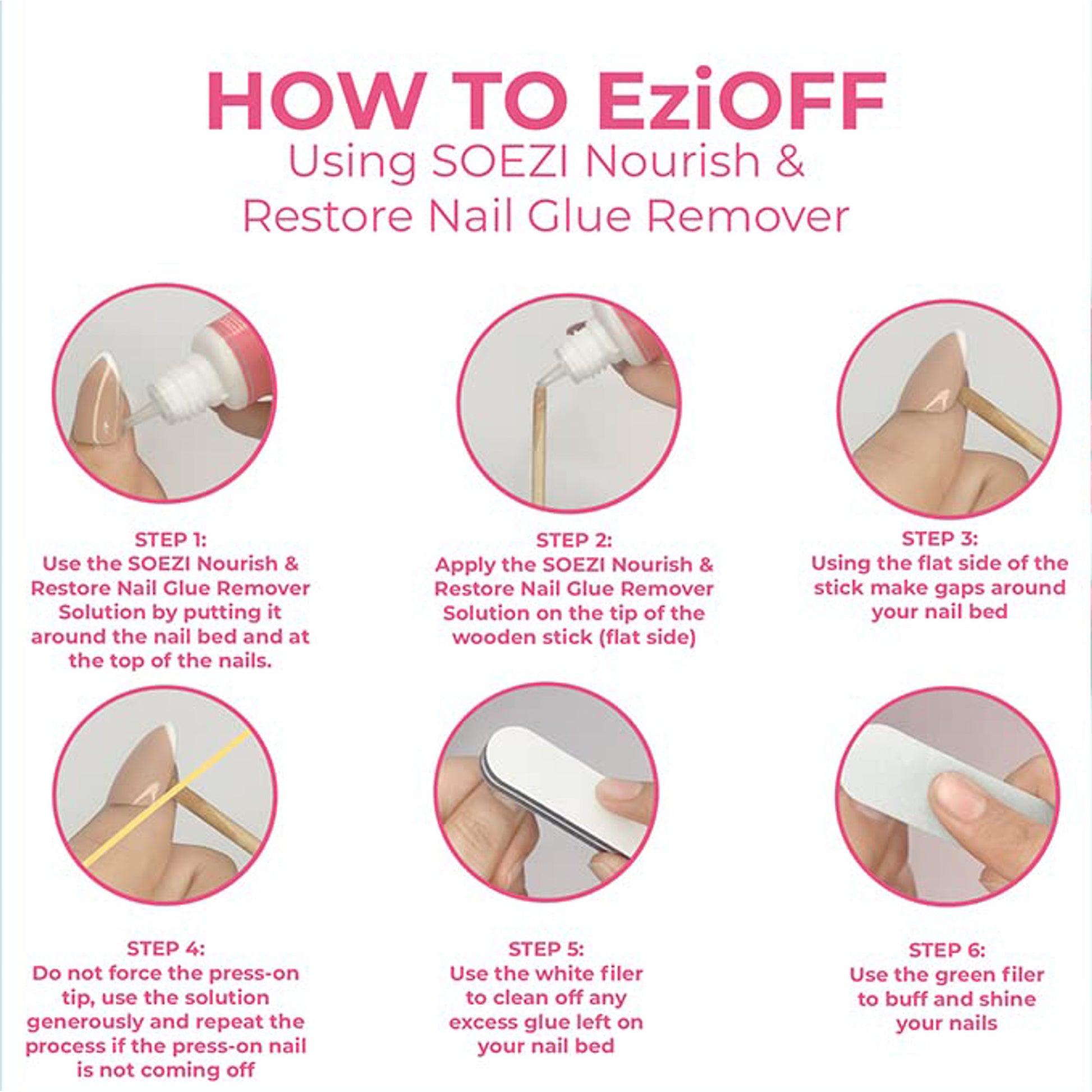 SOEZI Beige Craze Reusable Press On Nails - Application Kit - Distacart
