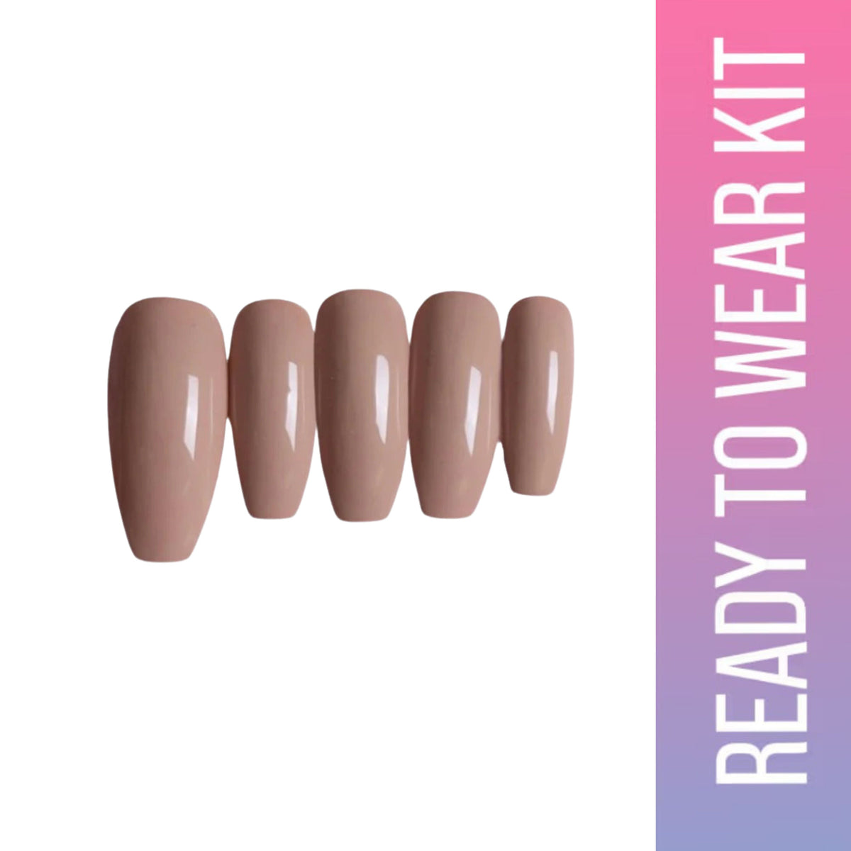 SOEZI Beige Craze Reusable Press On Nail - Ready To Wear Kit