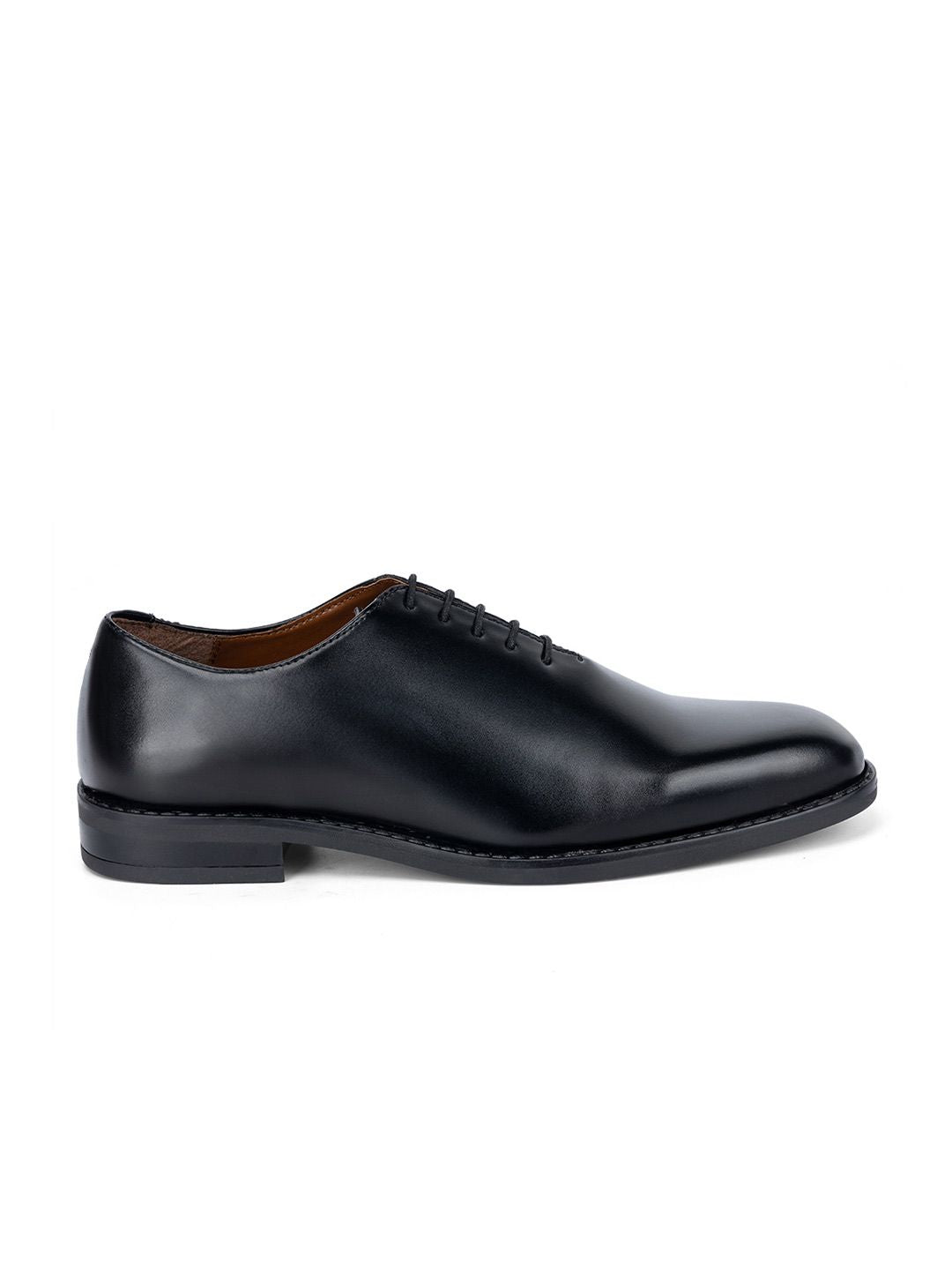LOUIS STITCH Men Jet Black Formal Wholecut Lace-Up Derby Shoes