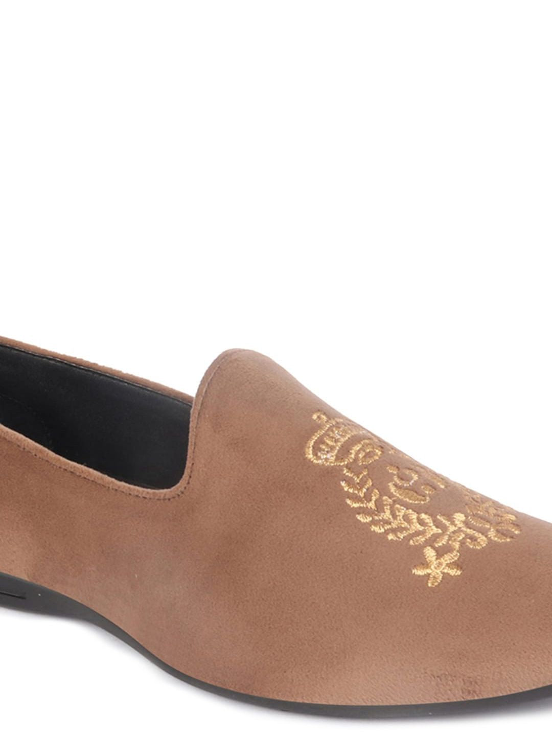 FAUSTO Men Embroidered Lightweight Velvet Mojaris