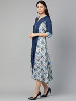 Thumbnail for AURELIA Women Blue Printed Detail Liva Maxi Dress - Distacart