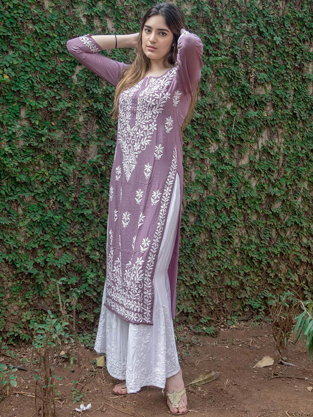 Kalini Ethnic Motifs Embroidered Thread Work Cotton Straight Kurta - Distacart