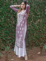 Thumbnail for Kalini Ethnic Motifs Embroidered Thread Work Cotton Straight Kurta - Distacart
