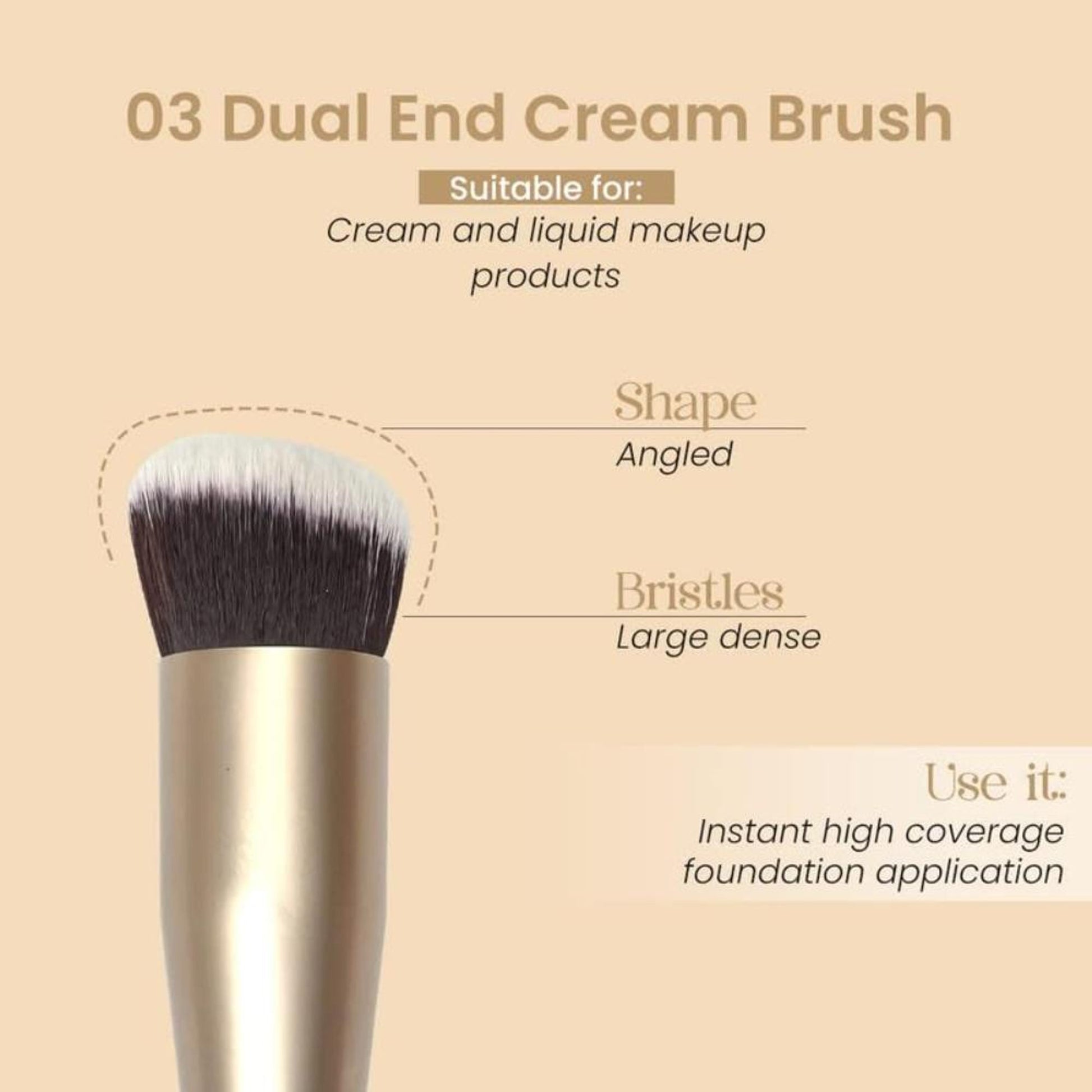 Milagro Beauty Dual End Cream Brush 03 - Distacart