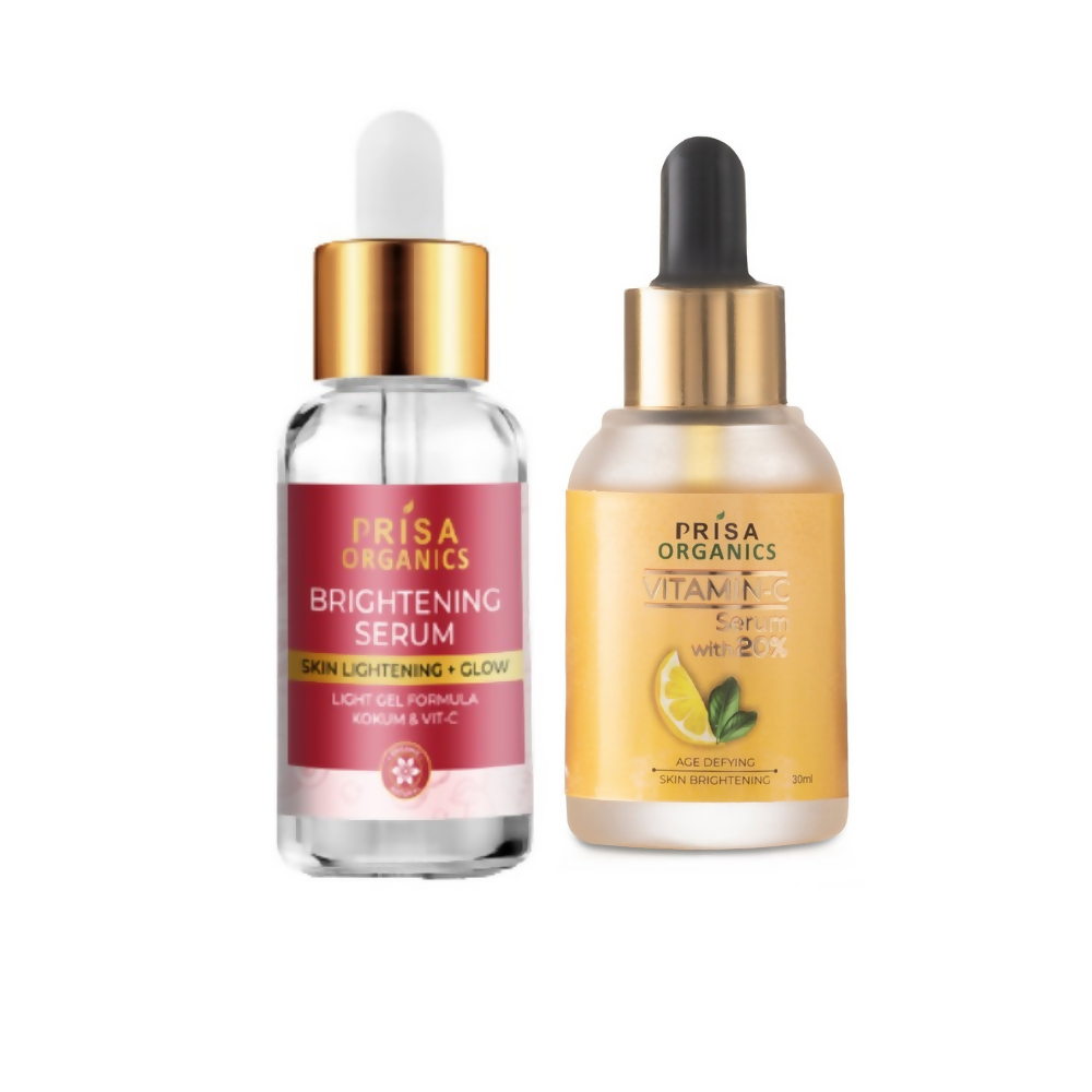 Prisa Organics 20% Vitamin C Serum and Brightening Face Serum Combo - Distacart