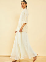 Thumbnail for Soch Ethnic Motifs Embroidered Regular Sequinned Kurti with Palazzos & Dupatta - Distacart