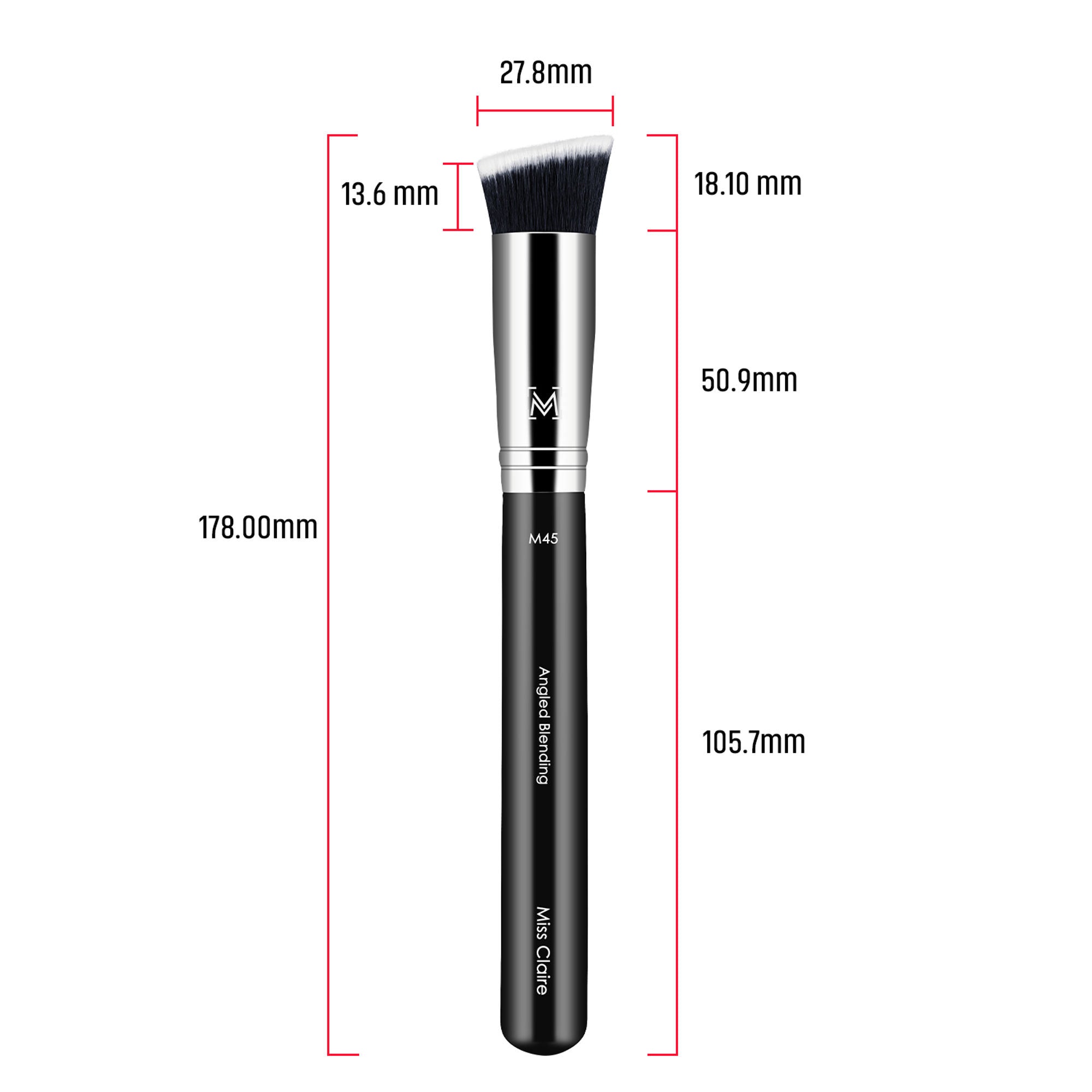 Miss Claire M45 - Angled Blending Brush - Chrome
