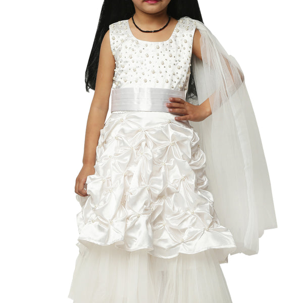 Asmaani Kids Party Wear Stylish Dresses, Perfect for Parties, Functions & Vacations - White