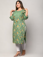 Thumbnail for Swasti Women Green Floral Printed Floral Kurta - Distacart