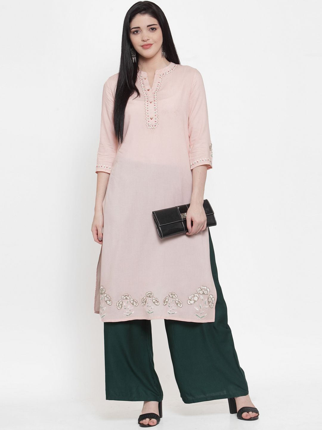 TAG 7 Women Pack of 2 Solid Flared Palazzos