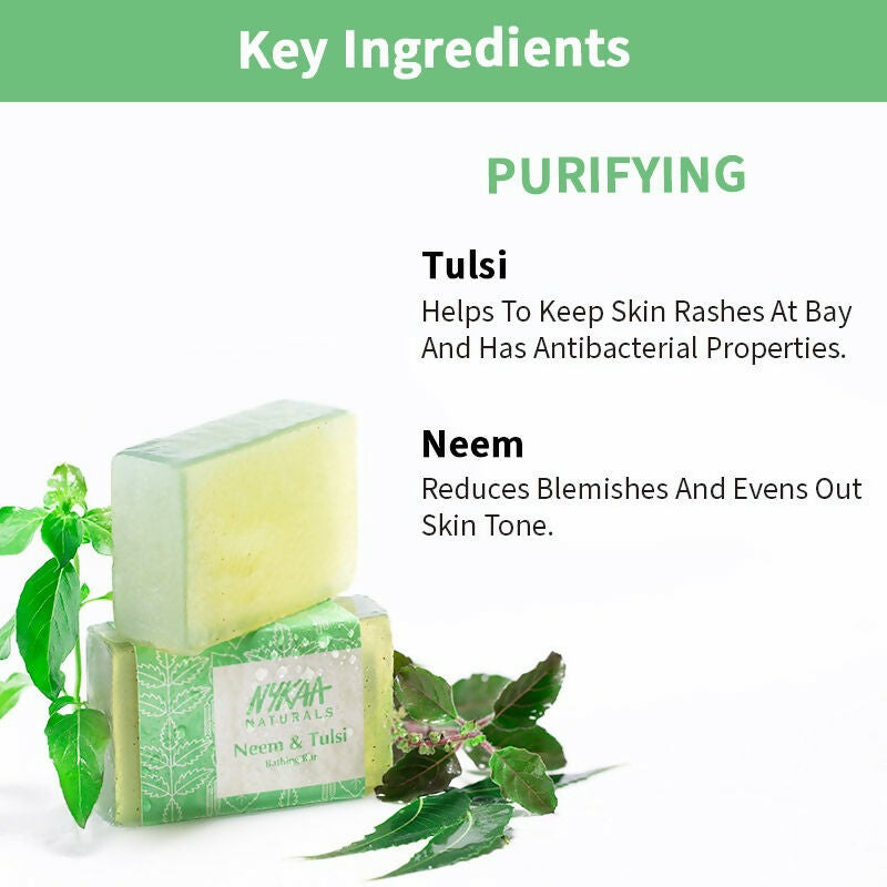 Nykaa Naturals Neem & Tulsi Purifying Bathing Soap - Distacart