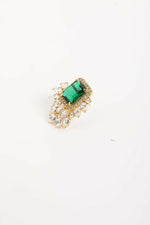 Thumbnail for Nuyug 22K Gold Plated Emerald Fern Muse Stud Earrings