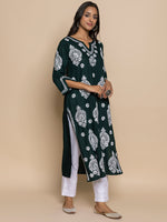 Thumbnail for HOUSE OF KARI Chikankari Embroidered Straight Kurta - Distacart
