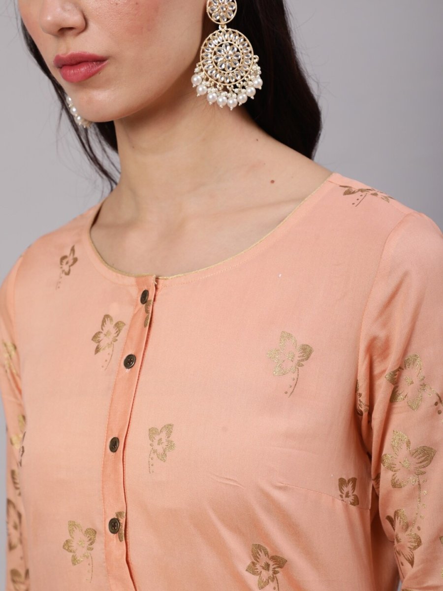 Aks Ethnic Motifs Printed Chanderi Silk Straight Kurta - Distacart