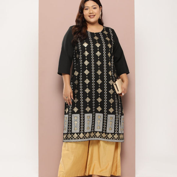 Sztori Plus Size Ethnic Motifs Print Kurta - Distacart