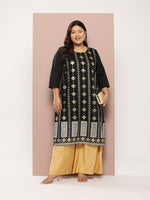 Thumbnail for Sztori Plus Size Ethnic Motifs Print Kurta