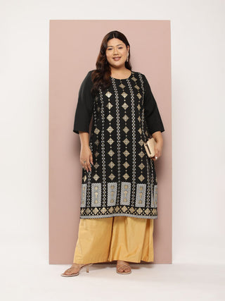 Sztori Plus Size Ethnic Motifs Print Kurta - Distacart
