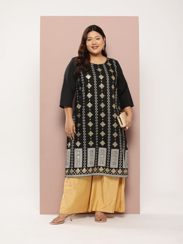 Sztori Plus Size Ethnic Motifs Print Kurta