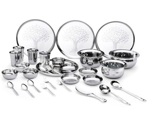 LiMETRO STEEL Stainless Steel Dinner Set for 4 Persons