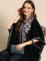 Thumbnail for Sangria Women Floral Yoke Design Flared Sleeves Jacquard Kaftan Kurta - Distacart