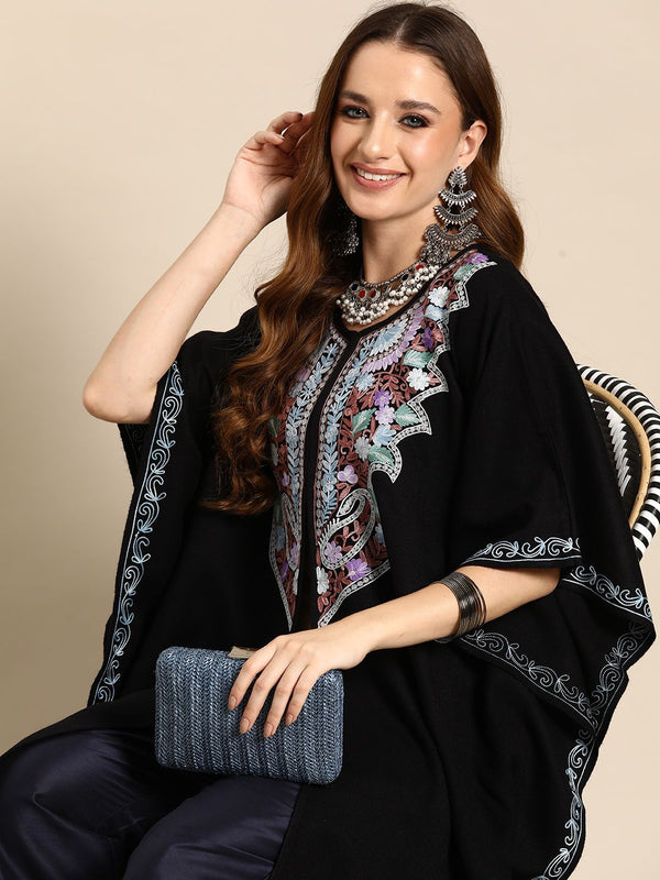 Sangria Women Floral Yoke Design Flared Sleeves Jacquard Kaftan Kurta - Distacart