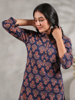 Thumbnail for Anubhutee Ethnic Motifs Printed Shirt Collar Pure Cotton Kurta with Trousers - Distacart