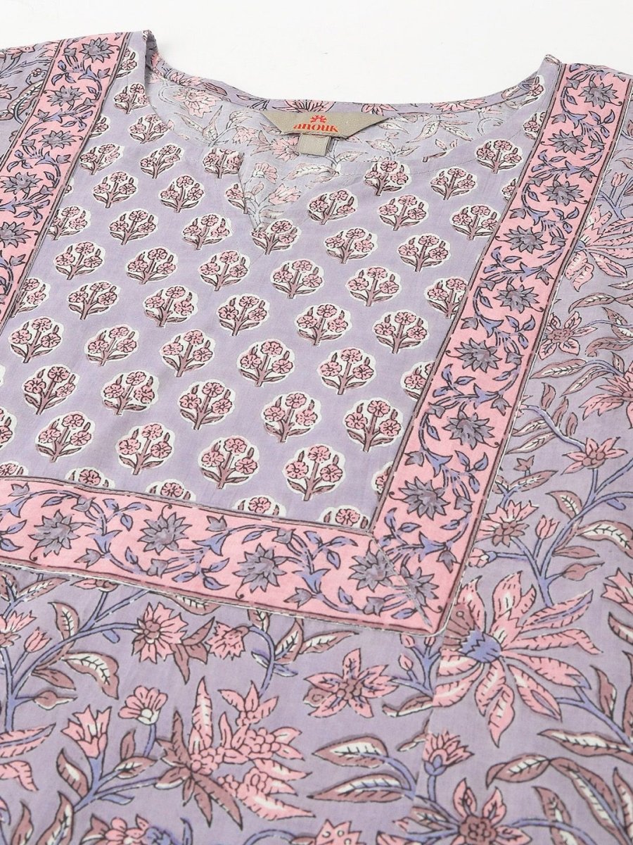 Anouk Women Ethnic Motifs Printed Regular Pure Cotton Kurta with Trousers & With Dupatta - Distacart