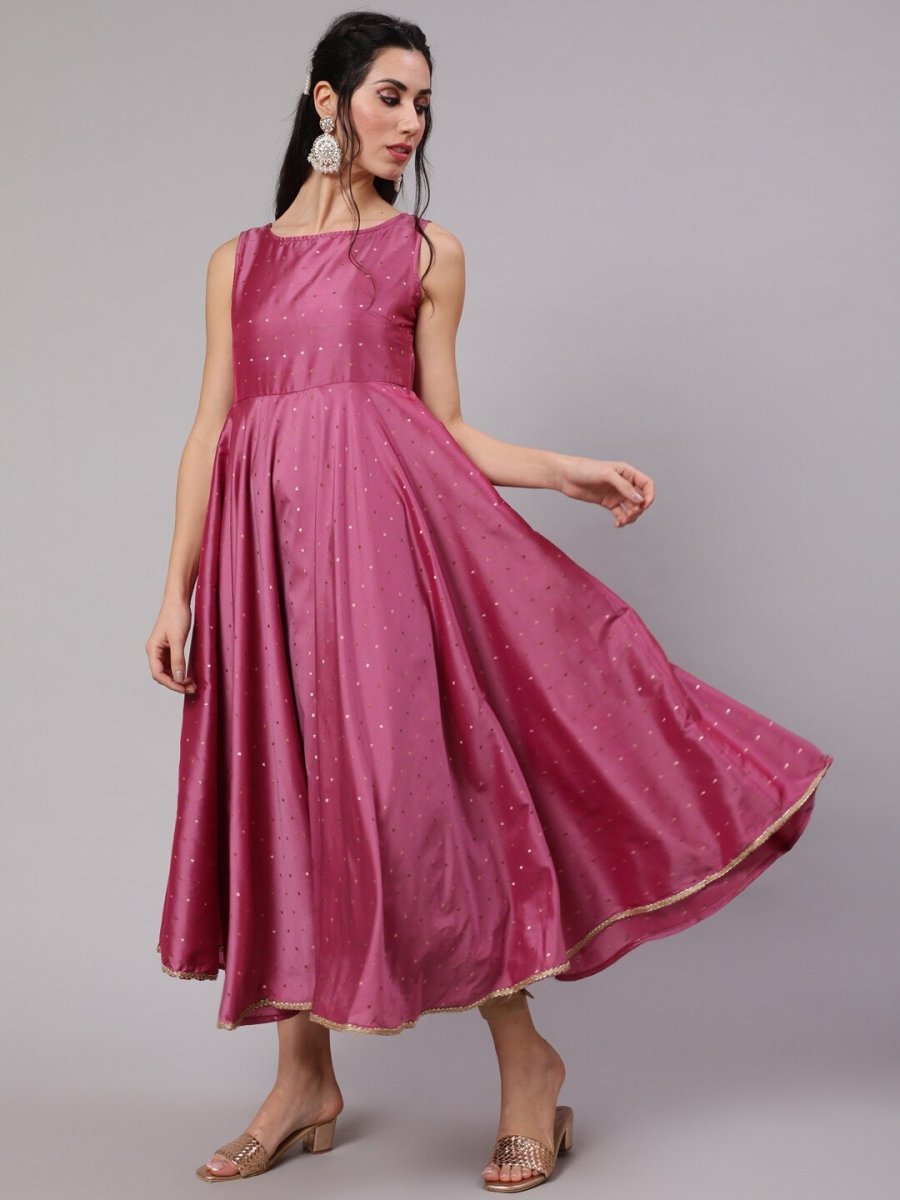 Aks Woven Design Gotta Patti Anarkali Kurta - Distacart