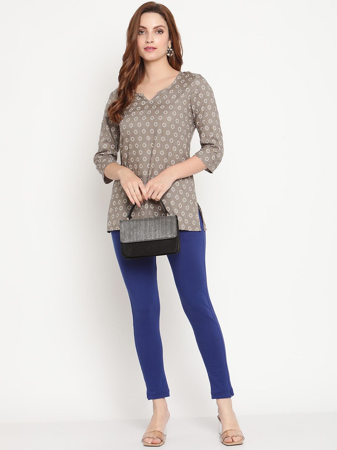 TAG 7 Pack of 2 Blue & Brown Ankle-Length Leggings - Distacart