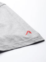 Thumbnail for Alcis Men Grey Melange Typography Printed Slim Fit Gym T-shirt - Distacart