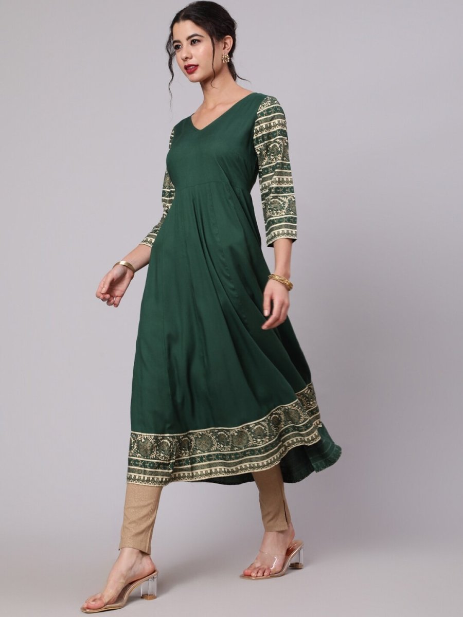 Aks Floral Printed Anarkali Kurta - Distacart