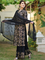 Thumbnail for Kalini Ethnic Motifs Printed Mandarin Collar Kurta with Sharara & Dupatta
