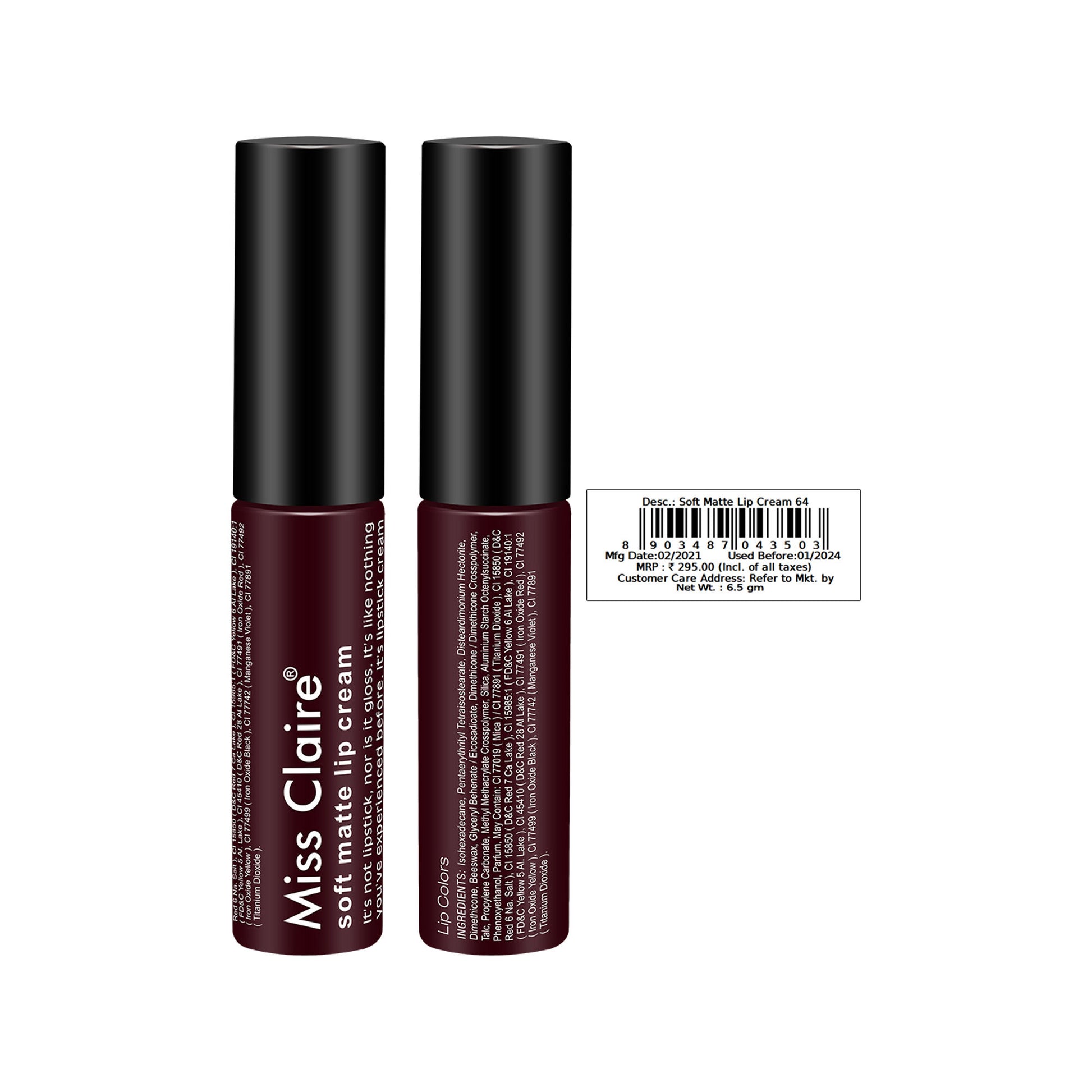 Miss Claire Soft Matte Lip Cream - 64 - Distacart