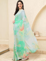 Thumbnail for Mitera Tie and Dye Beads and Stones Poly Chiffon Ready to Wear Saree