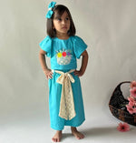 Thumbnail for ArthLife Blue Flower Embroidered Co-Ord Set - Distacart