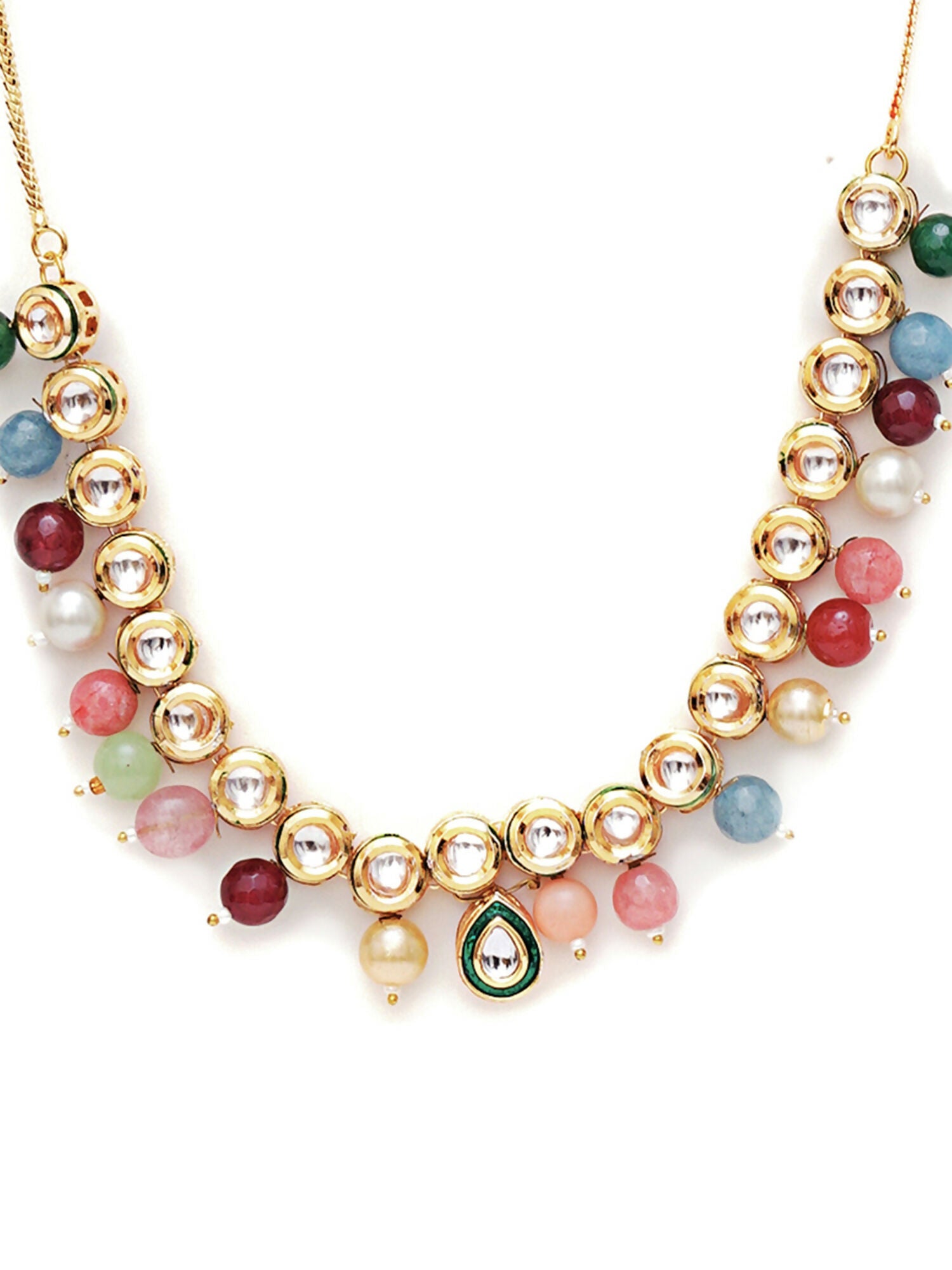 Kundan Necklace (Multi Color) - Ruby Raang - Distacart